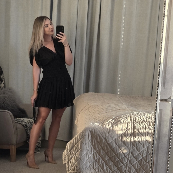 A.L.C. Luna Jersey Mini Little Black Dress - Picture 6 of 16